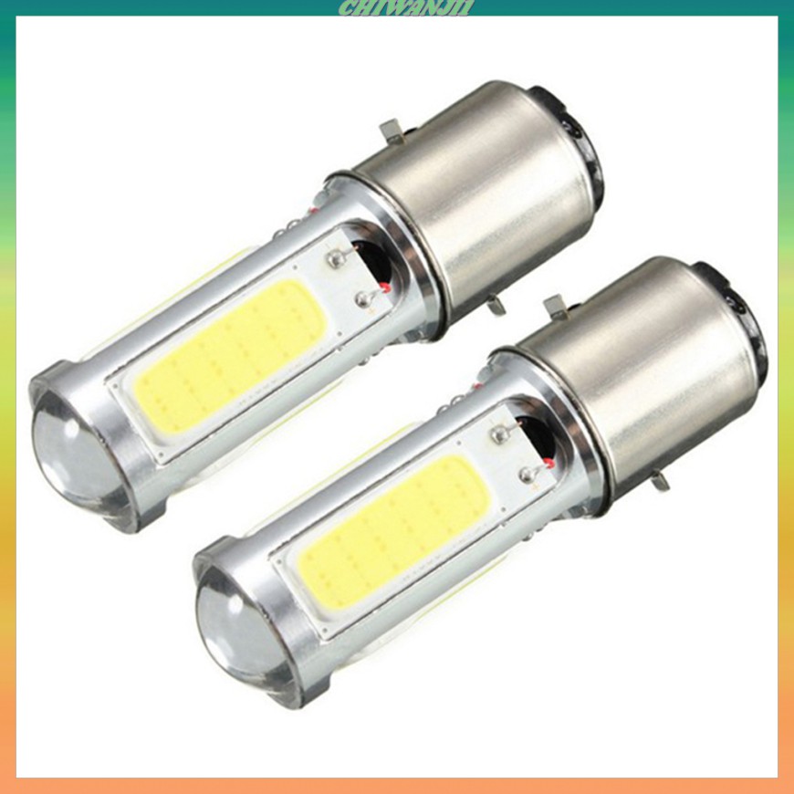 Đèn Pha Led Chiwanji1) 2x Ba20D H6 4 Cob Cho Xe Máy