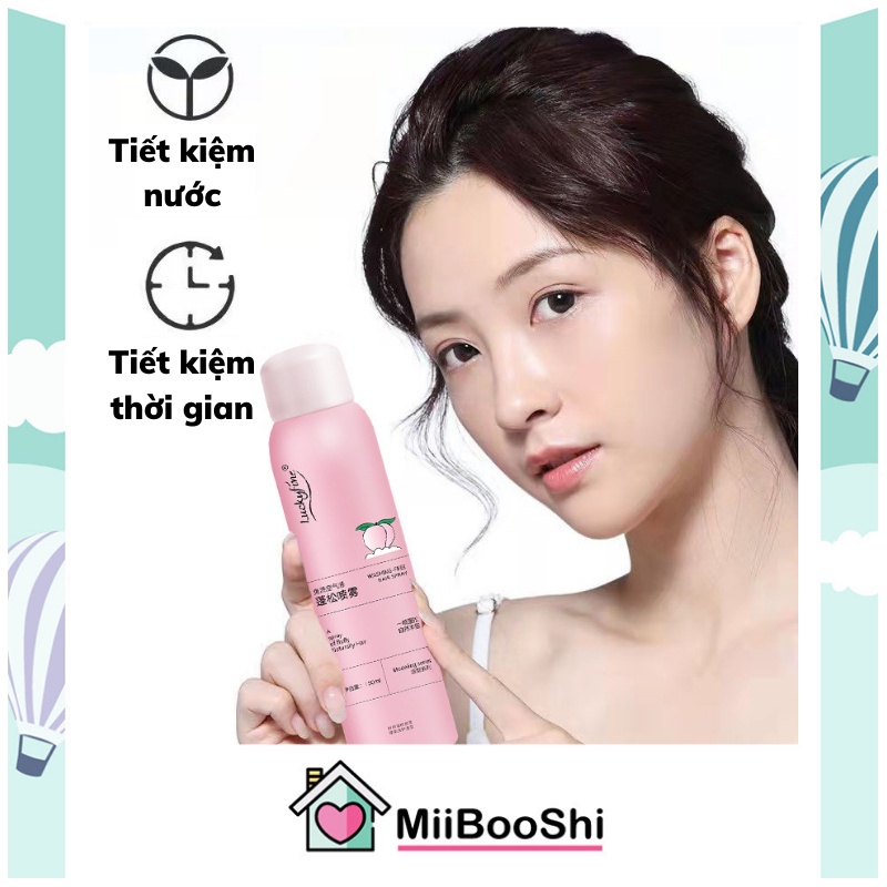 Dầu gội xịt khô tóc bết siêu tốc mini hương đào tạo cảm giác bồng bềnh 150ml MIIBOOSHI 55522522