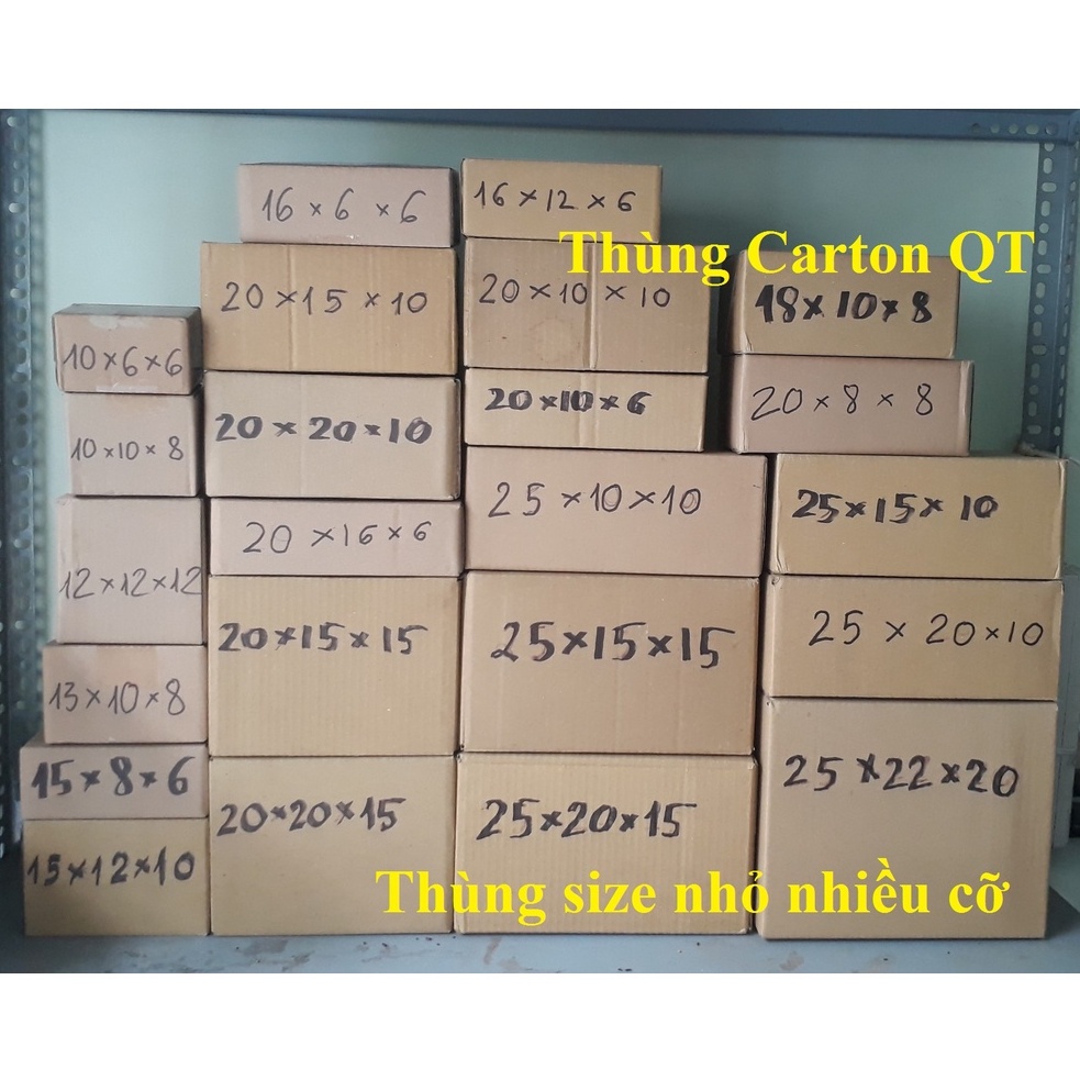 Thùng hộp carton QT size nhỏ, thùng giấy đóng hàng nhiều kích thước - 1 thùng