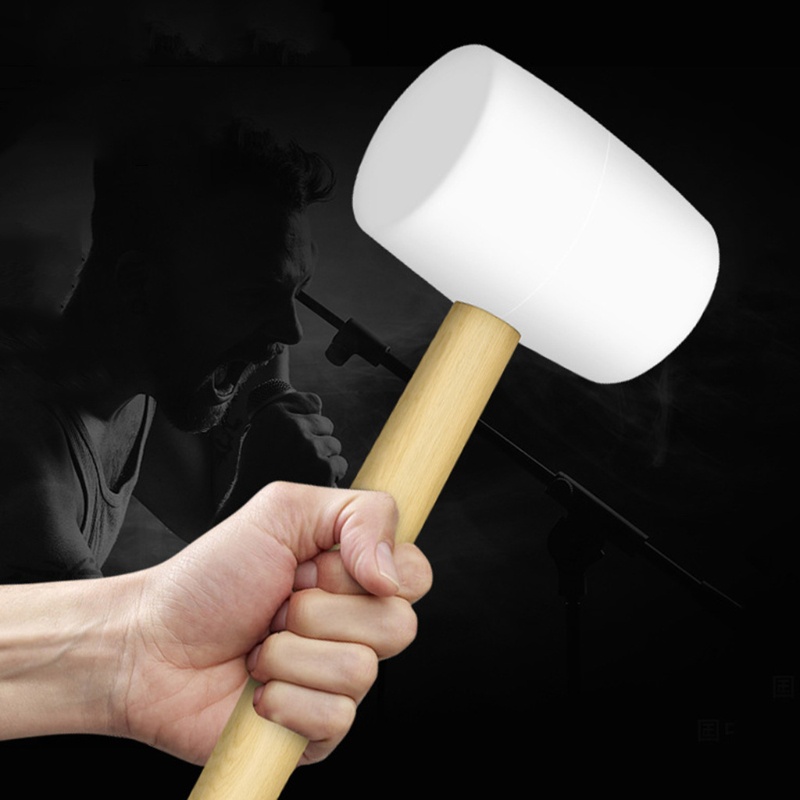 Búa Cao Su Có Tay Cầm Bằng Gỗ Dùng Mát Xa Lưng/Sàn Nhà Tiện Dụng