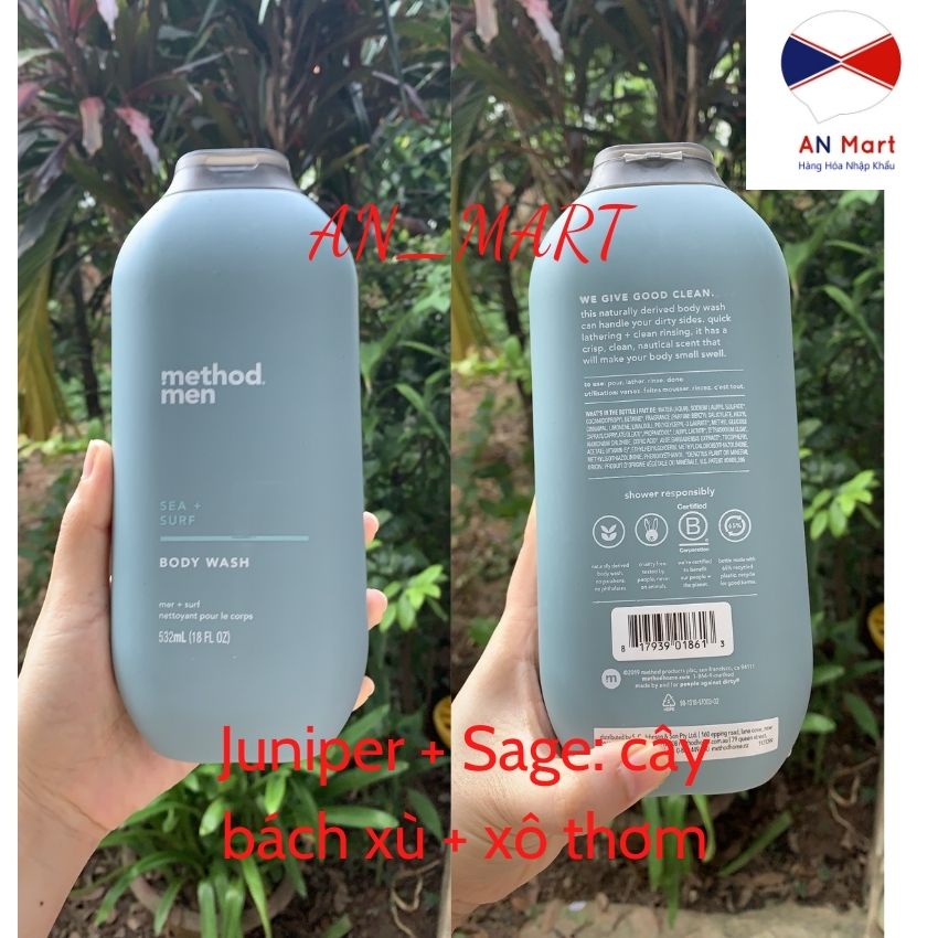 Sữa Tắm organic Method Body Wash Mùi Hương cả Nữ và Nam 532ml Chuẩn Hàng Úc 100% từ thiên nhiên