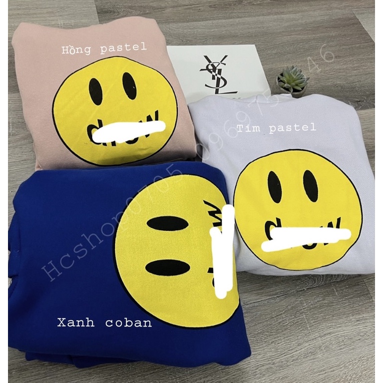 Áo Hoddie nữ, Áo Hoddie nam nữ in hình mặt cười, 3 màu form rộng dài kiểu dáng Hàn Quốc uzzlang | BigBuy360 - bigbuy360.vn