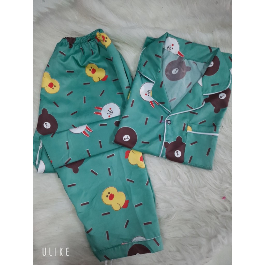 Set Pijama Quần Dài Nữ 🌸 Bộ đồ ngủ áo cộc tay pizama hoạt hình Kate full viền SIÊU HOT 🌸