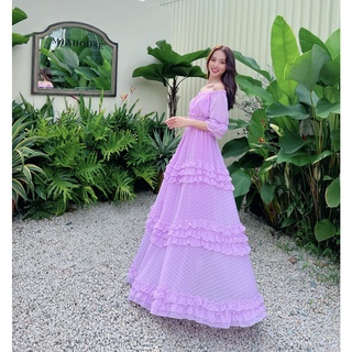 Đầm maxi tím bèo xòe siêu xinh