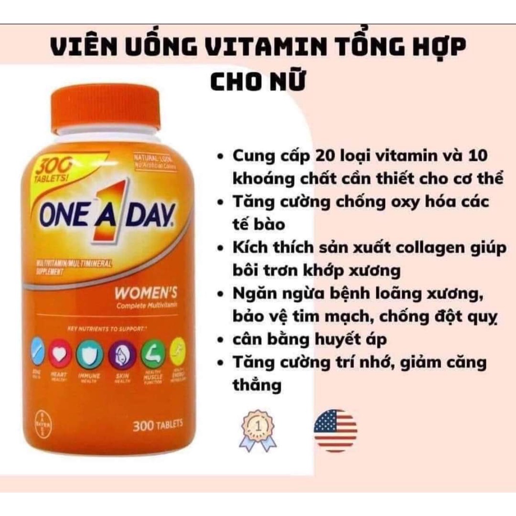 Vitamin tổng hợp One A Day Women danh cho nữ 300viên của Mỹ