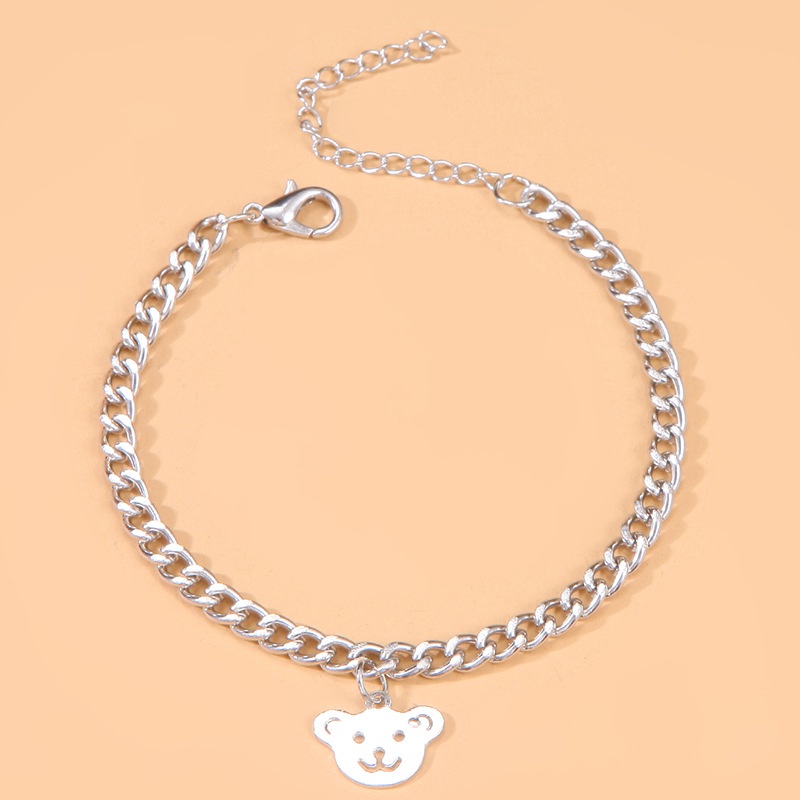 Vòng Tay Dây Xích Mặt Hình Gấu Nhỏ Phong Cách Unisex Cho Nữ