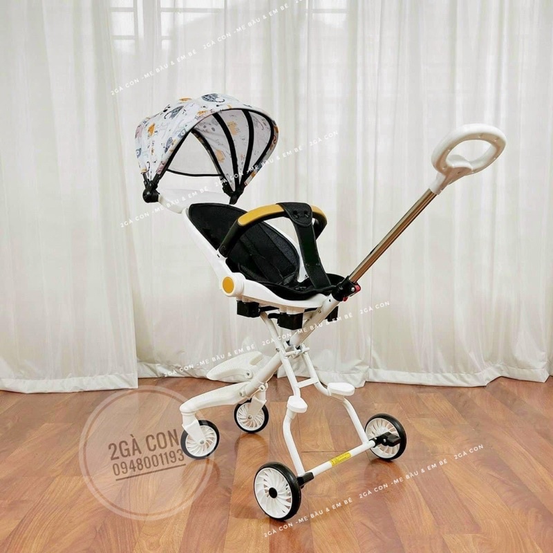 Xe đẩy gấp gọn cho bé ngả ngồi 2 chế độ có đảo chiều M8