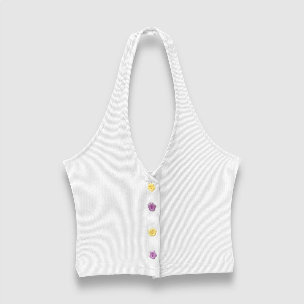 Áo croptop nữ body TOPTIFY kiểu áo yếm tròng cổ hở lưng AC109