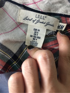 áo sơ mi hiệu h&m used,size 4 mỹ