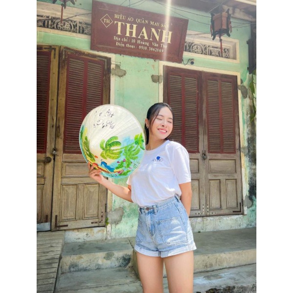 Áo thun nữ phông nữ tay ngắn cổ tròn trẻ trung in chữ Biscuit đơn giản chất thun cotton có dãn thoáng mát giá rẽ