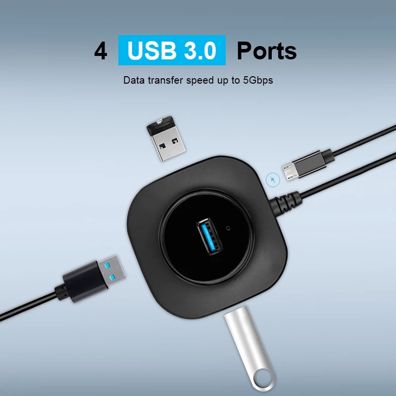 Bộ Chia Usb 3.0 2.0 4 Cổng Usb 3 2.0 Tốc Độ Cao Cho Máy Tính