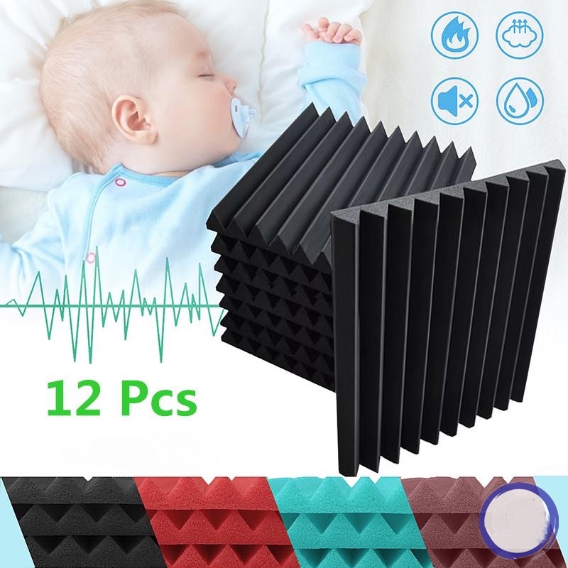 Set 12 Bảng Xốp Cách Âm Nhiều Màu Sắc Tùy Chọn Tiện Dụng Cho Studio