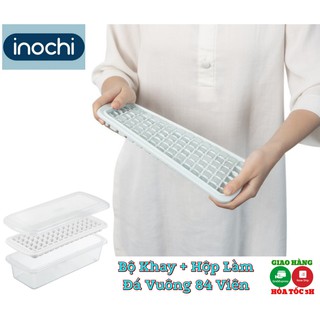 Bộ hộp Khay làm đá Vuông 84 viên KARI inochi - BPA free ,khuôn làm đá và thạch