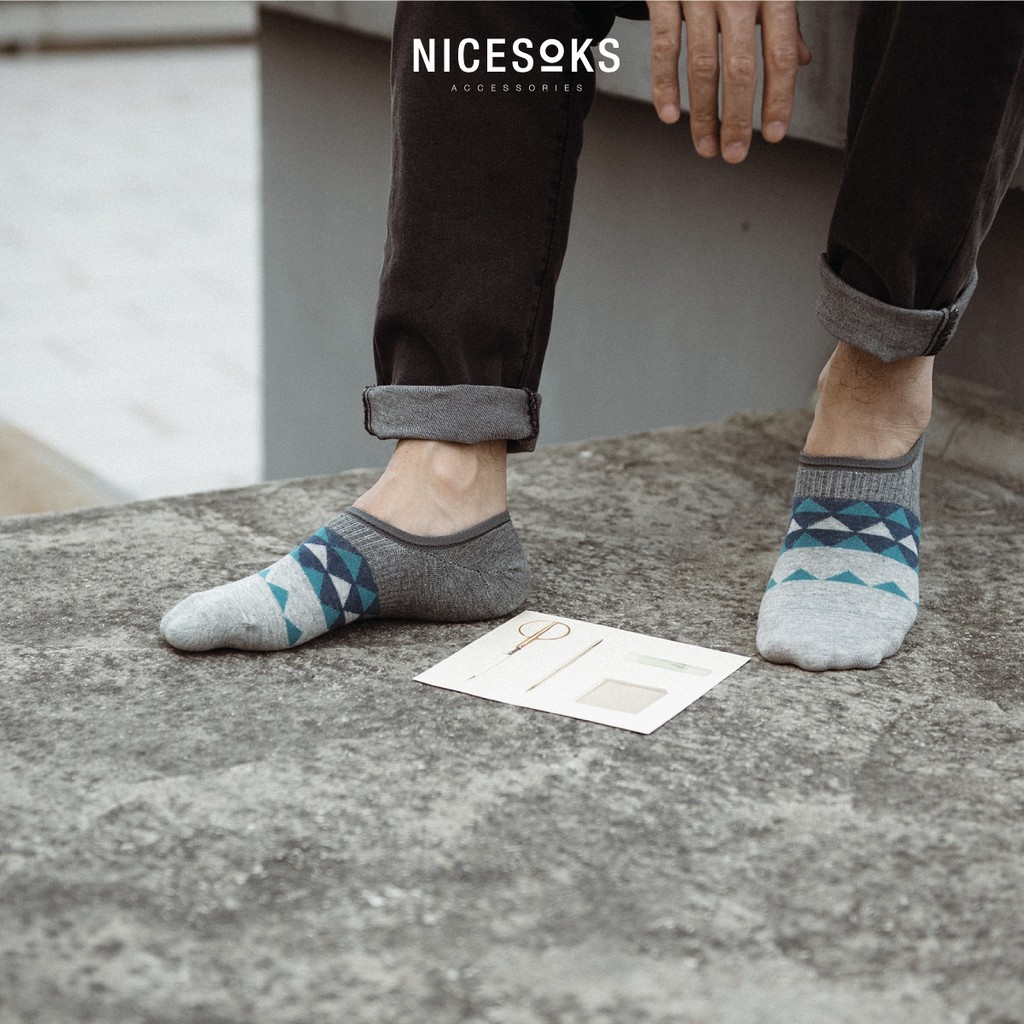 Tất lười nam NICESOKS bộ siêu tập set hộp 4 đôi - phong cách thể thao chất liệu cotton cao cấp