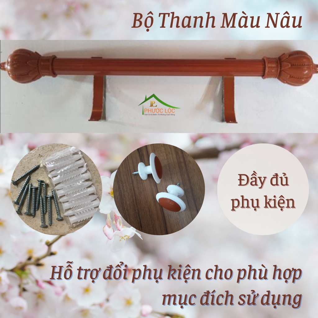 ✔️ Thanh Treo Rèm Đầy Đủ Phụ Kiện - Hợp Kim Nhôm Cao Cấp Sơn Tĩnh Điện