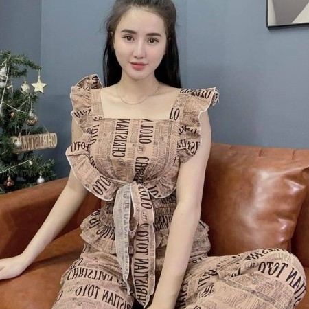 HOT NHẤT, Đồ bộ cột nơ trước ngực, tay cánh tiên dể thương, thun bo phần bụng làm tôn dáng của chị em, quần dài cực xinh