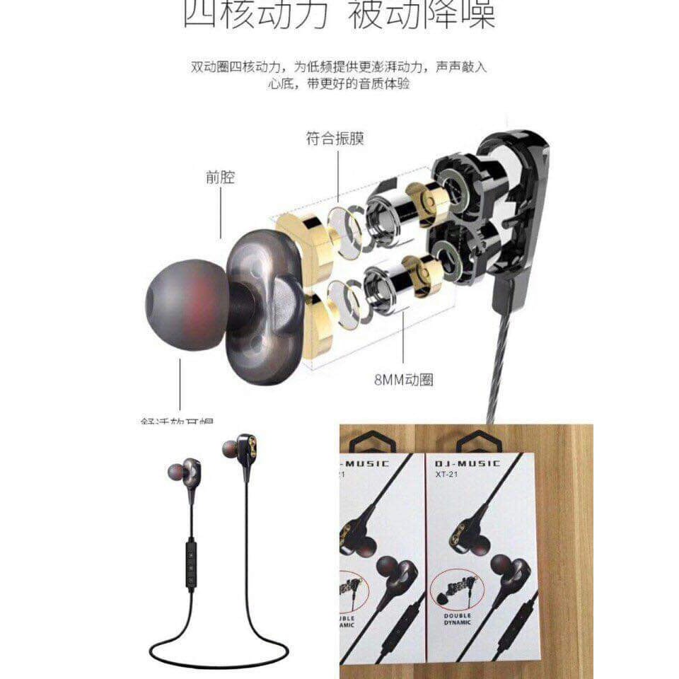 [ TAI NGHE SIÊU BASS HAY] Tai nghe bluetooth thể thao XBT XT21 DJ Music