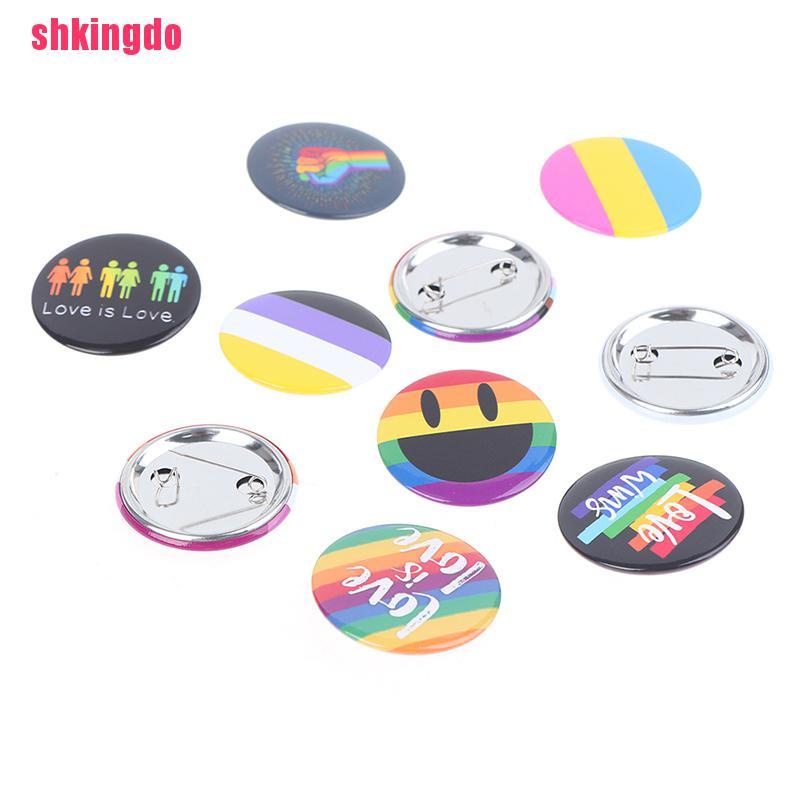 Ghim Cài Áo Hình Trái Tim / Chữ Yeh / Cầu Vồng / Lgbt Thời Trang