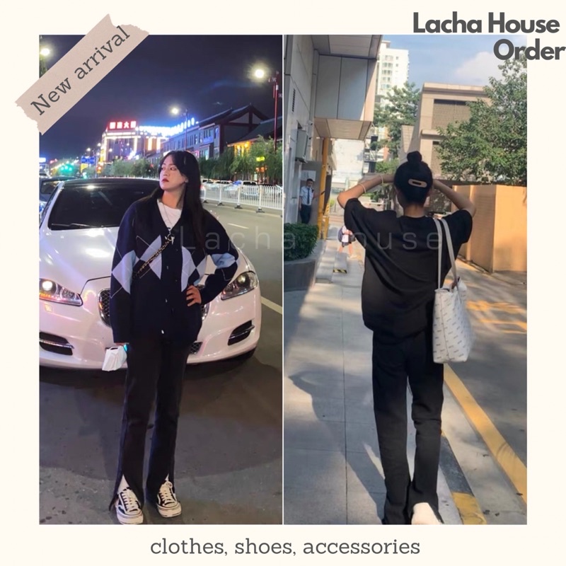 Quần Jeans Dài Ống Đứng Xẻ Ống