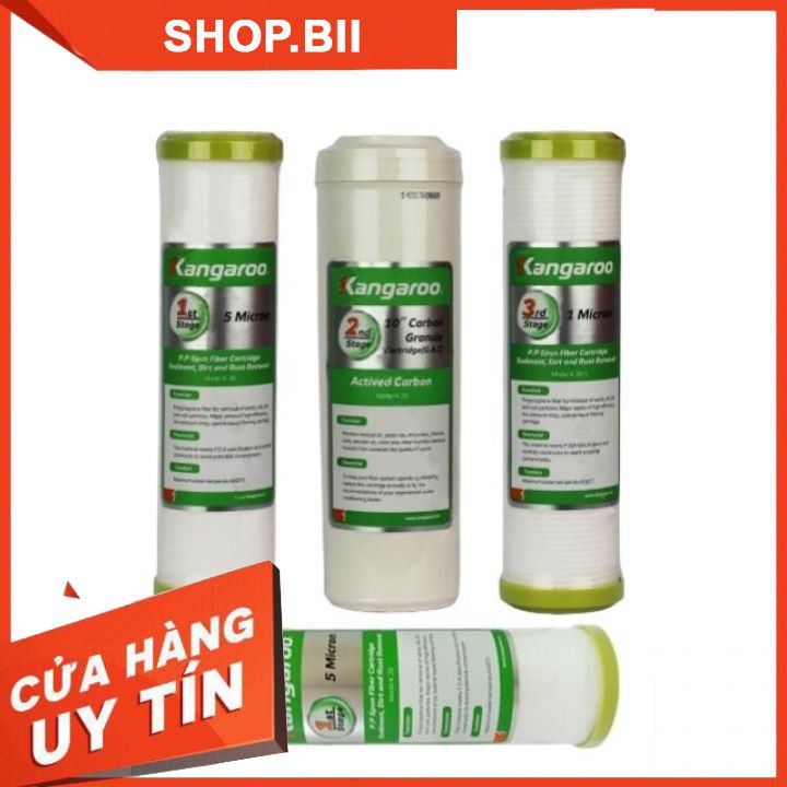 Combo Lõi Lọc Kangaroo 1-2-3 Và Lõi Số 1 Kangaroo Hàng Chính Hãng Giá Rẻ Lắp Đặt Cho Các Loại Máy Lọc RO.