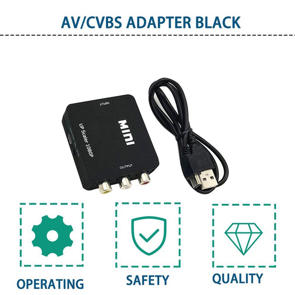 [New promo]1080P HDMI-compatible Mini VGA To RCA AV Composite Adapter With 3.5mm Audio