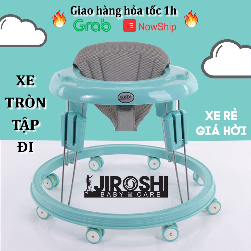  Xe tròn tập đi, xe tập đi Jiroshi khung bánh lớn (60cm) - Xe em bé tập đi