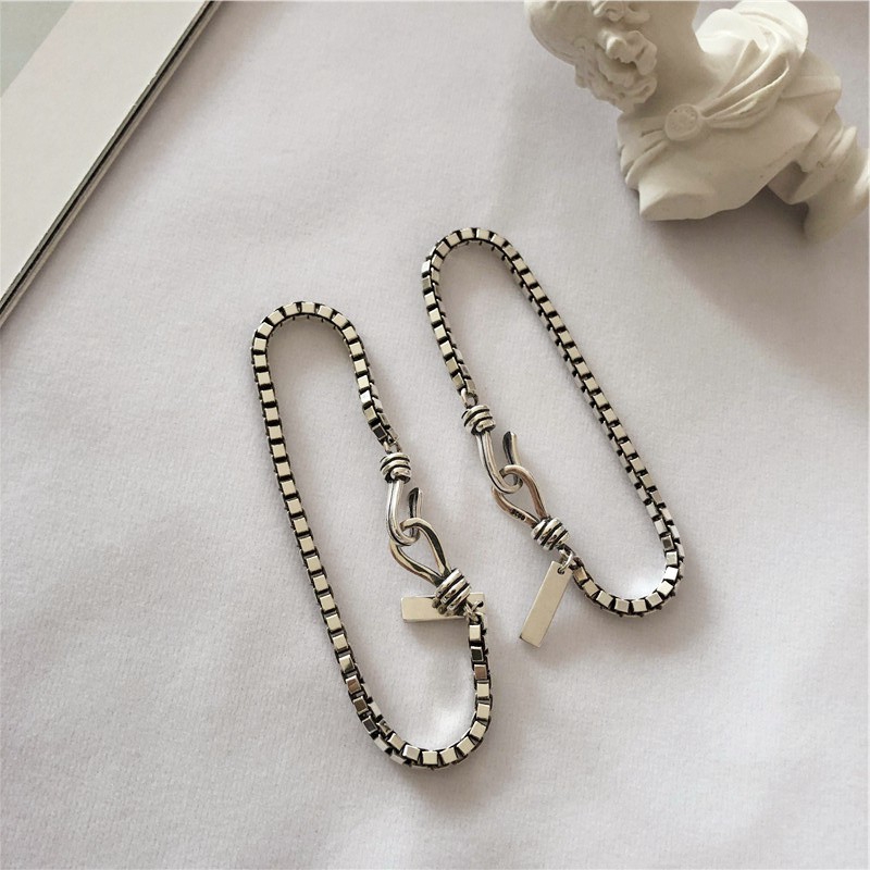 Simple Personality S925 Silver Couple Bracelet