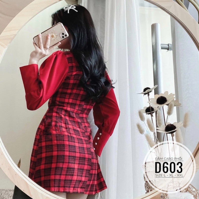 Bigsize Đầm caro phối D603 | BigBuy360 - bigbuy360.vn