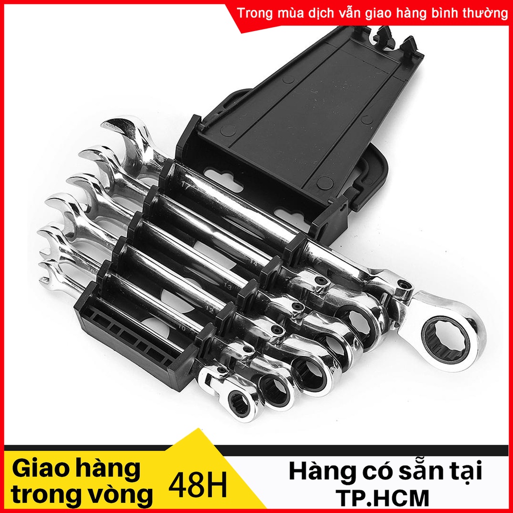6 miếng của bộ kết hợp cờ lê 8-17 đầu di chuyển, công cụ nhanh chóng sử dụng kép phần cứng sửa chữa ô
