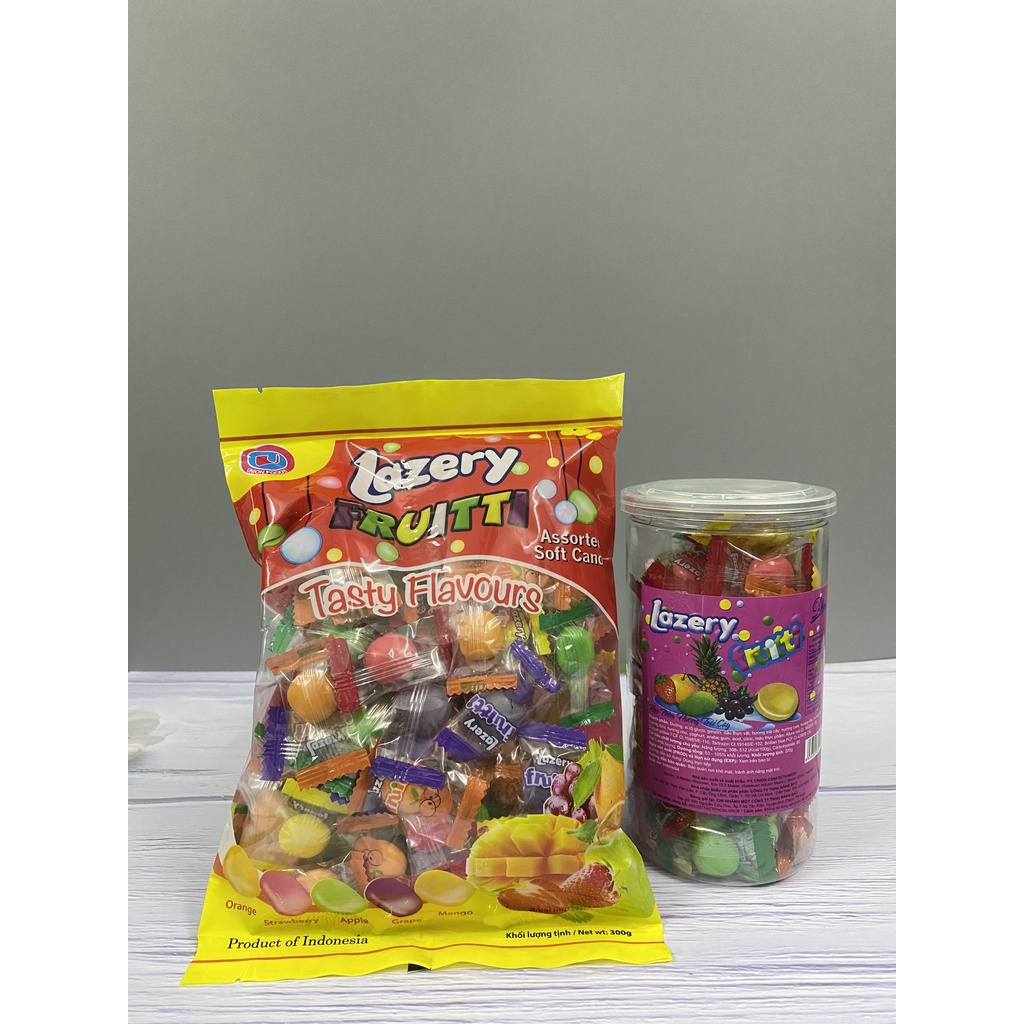 Kẹo dẻo Lazery Fruitti hương vị trái cây hàng nhập Indonesia Date mới