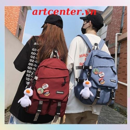 Balo đi học nam nữ ulzzang tặng Móc Dê Loang 2 màu cho học sinh style Hàn Quốc unisex