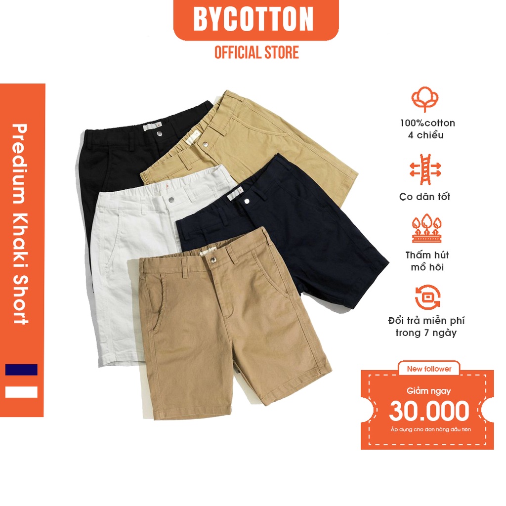 Quần Short Kaki Nam Trơn BY COTTON Khaki Shorts