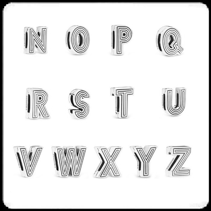 Pure Silver Letter Clip Charm