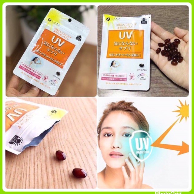 Viên uống chống nắng UV Fine Japan 30 viên/gói, chống nắng suốt 24h