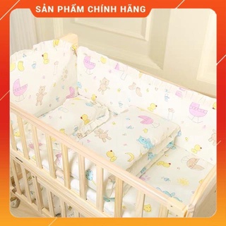 [Tặng Mã 70K – Hàng Chính Hãng] BỘ QUÂY CŨI KÈM ĐỆM VÀ GỐI (mẫu gấu nền trắng)