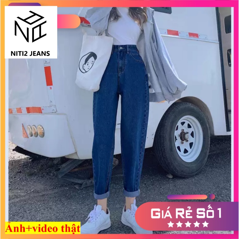 QUẦN BAGGY JEAN NỮ TRƠN CƠ BẢN MÀU XANH ĐẬM, XANH NHẠT, XÁM, ĐEN CAO CẤP NITIQC ĐỦ SIZE CHẤT VẢI SIÊU ĐỈNH SIÊU MỀM MỊN
