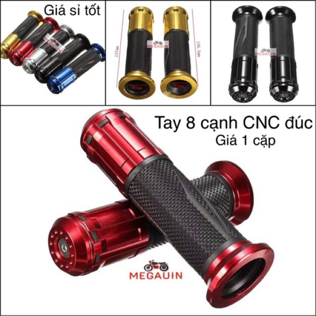 Tay nắm 8 cạnh kim loại đúc CNC (giá 1 cặp)