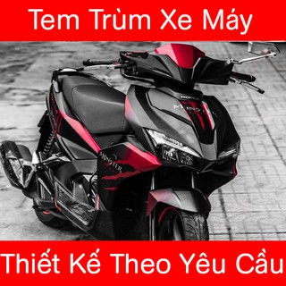 Tem Trùm Air Blade Đen Nhám Đỏ Monster