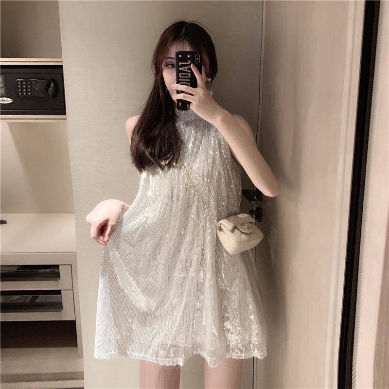 [Hình Thật - Order] 🦋 Đầm cổ yếm kim tuyến blingbling ulzzang siêu xinh