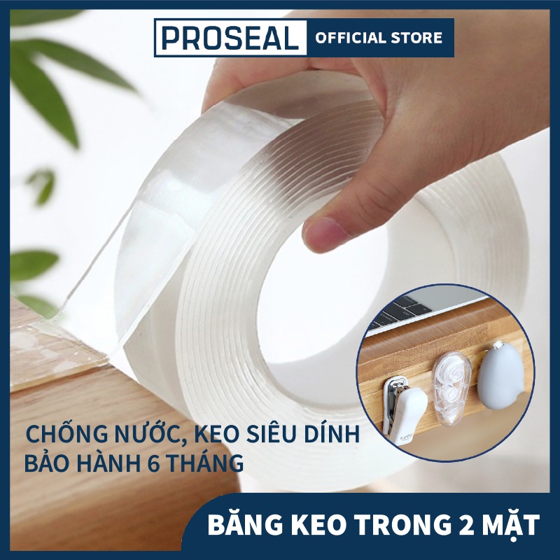 3 Mét/5 Mét Băng Dính Keo 2 Mặt Đa Năng Trong Suốt PROSEAL