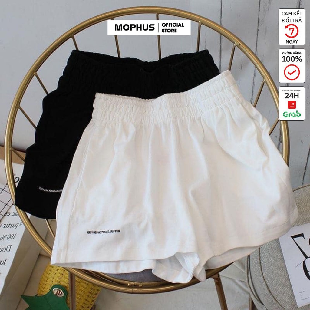 Quần đùi nữ short đũi trắng đen sooc nữ cạp chun ulzzang Mophus MQ004