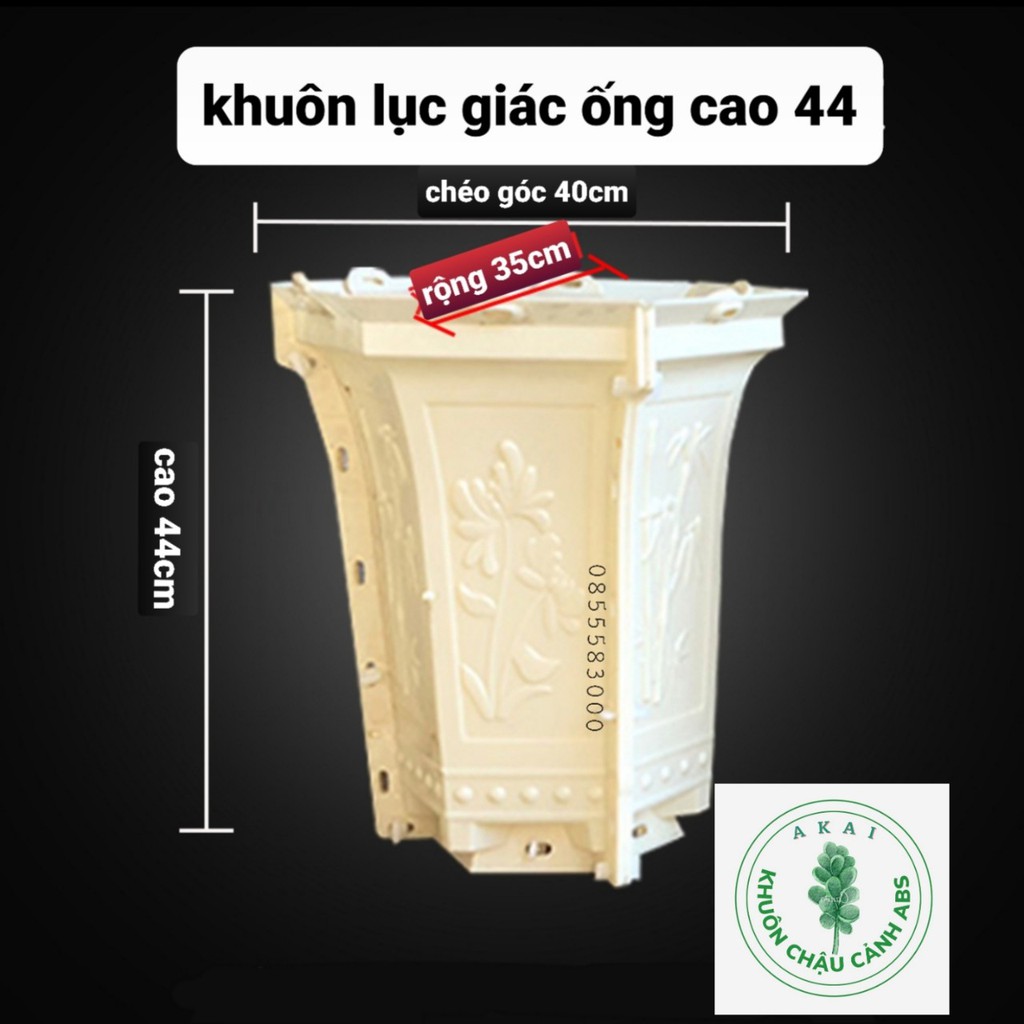 Khuôn đúc chậu lục giác ống cao 44 (khuôn chậu ABS có lòng trong)