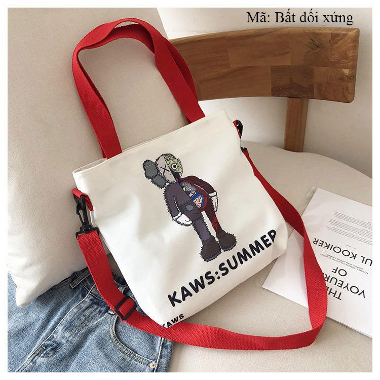 TÚI VẢI TOTE ULZZANG CÁC NHÂN VẬT KAWS SUMMER ĐEO CHÉO VÀ XÁCH CÁ TIỆN