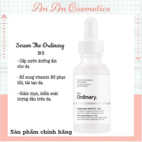 Serum Cấp Nước,Phục hồi da - 𝐓𝐡𝐞 𝐎𝐫𝐝𝐢𝐧𝐚𝐫𝐲 𝐇𝐲𝐚𝐥𝐮𝐫𝐨𝐧𝐢𝐜 𝐀𝐜𝐢𝐝 𝟐% + 𝐁𝟓