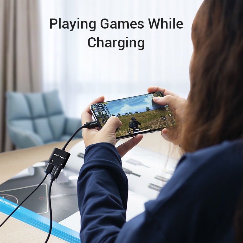 VENTION Đầu Chuyển Đổi Lỗ Cắm USB C Sang Cổng Type C 2 Trong 1 Cho iPad Pro 2018 Huawei P30/P20 Pro PD18W
