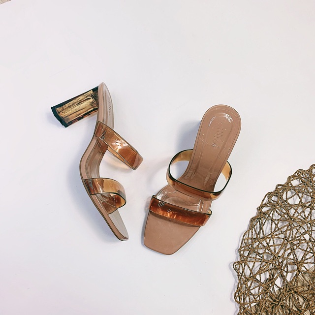 Guốc gót hổ phách- 2104