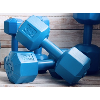 Tạ tay nhựa 5kg (Combo 2 cái bát giác màu xanh)