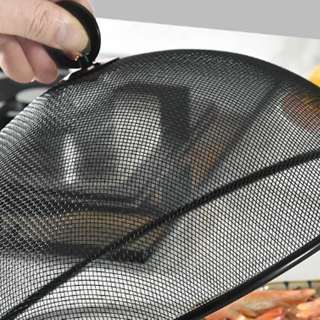 Nắp Đậy Đĩa Thức Ăn Hình Tròn Bằng Thép Không Gỉ Màu Đen Chống Bụi Chống Ruồi