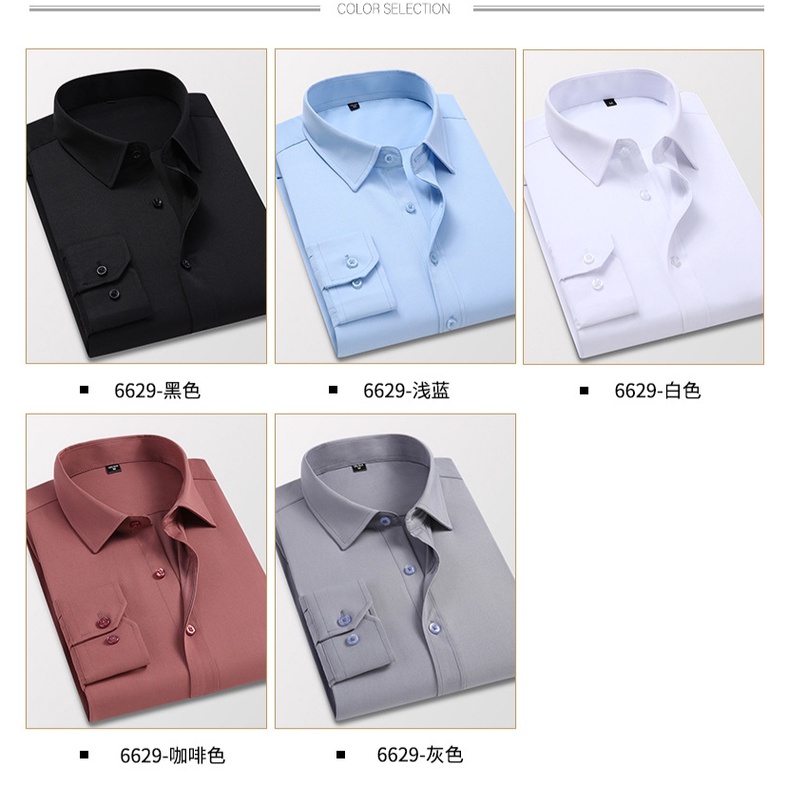 Áo Sơ Mi Nam Tay Dài Ôm Dáng Phong Cách Doanh Nhân Size M-5XL