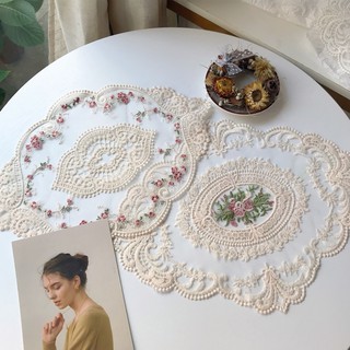 Khăn ren cao cấp, tấm lót ren trải bàn ăn, lót bình hoa, chén dĩa, đạo cụ chụp ảnh phong cách vintage cổ điển NA0027